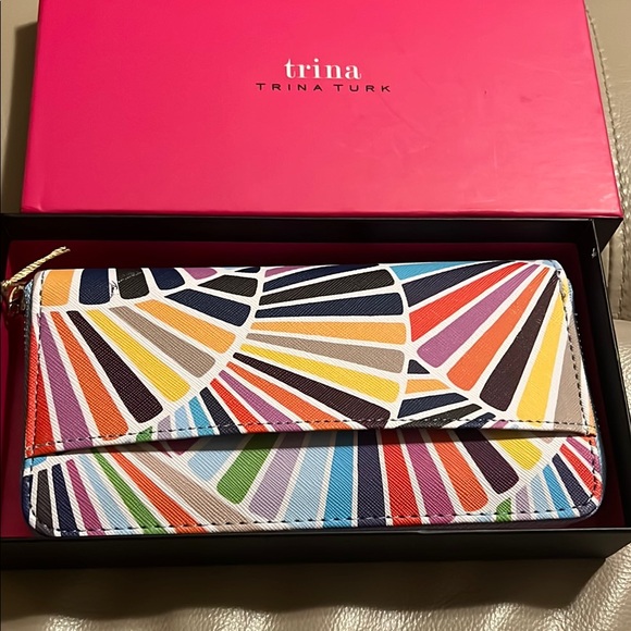 Trina Turk Colorful Geometric Clutch NWT - Picture 1 of 7